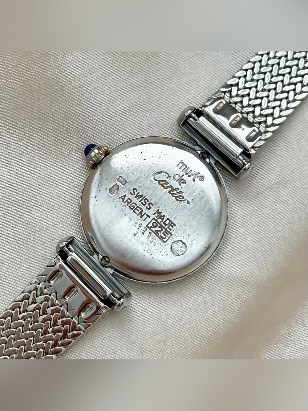 AUTHENTIC VINTAGE CARTIER SILVER WATCH - WITH BOX - Picture 8 of 8